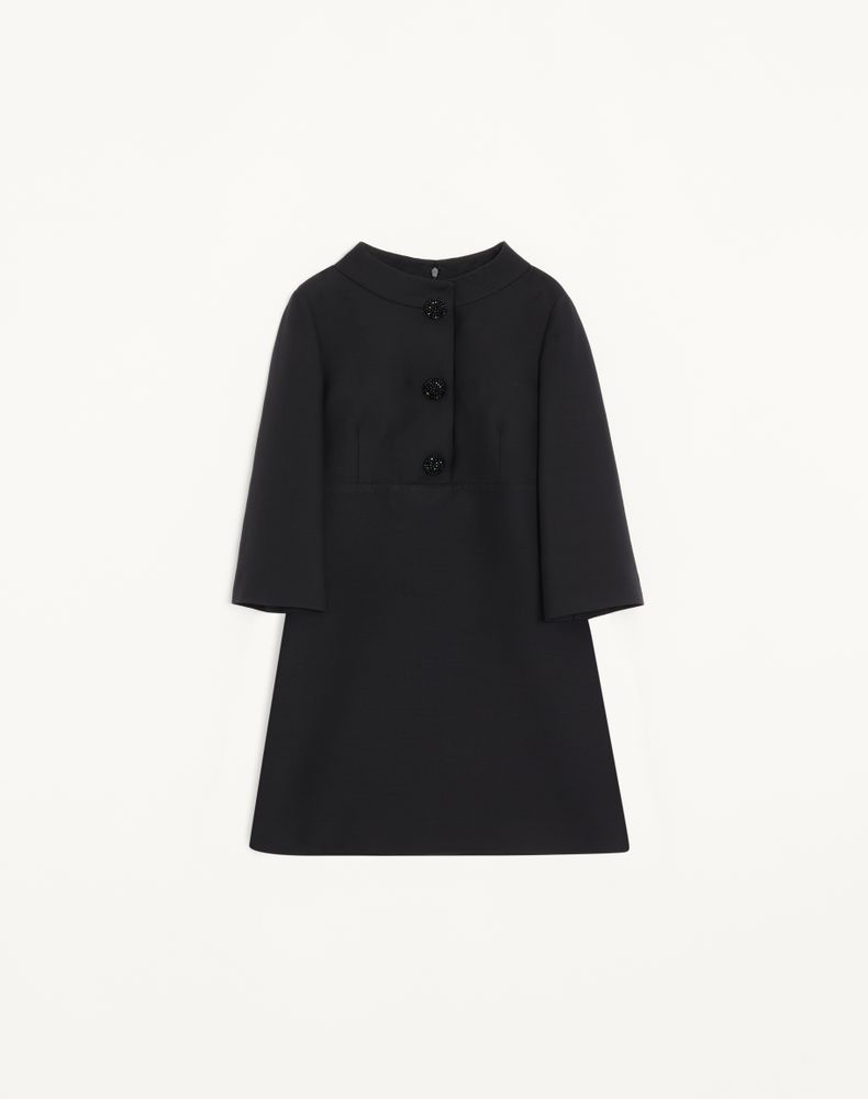 Valentino Women's Black Crepe Couture Short Dress Woman 48