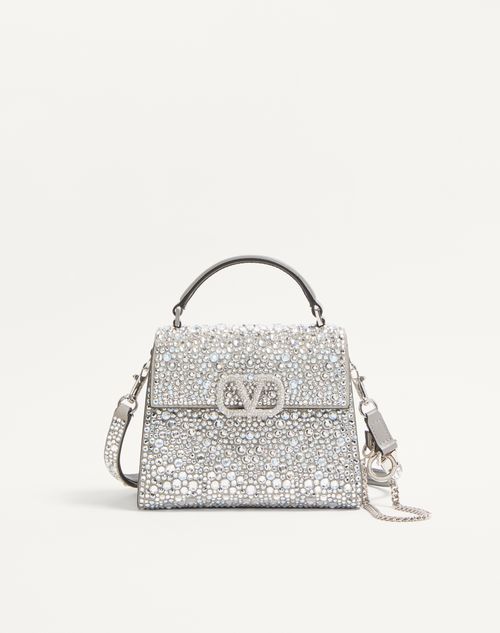 Valentino Garavani - Mini Vsling Handbag With Sparkling Embroidery - Crystal - Woman - Top Handle Bags