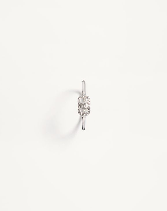 Vロゴ シグネチャー メタル X スワロフスキー®クリスタル リング