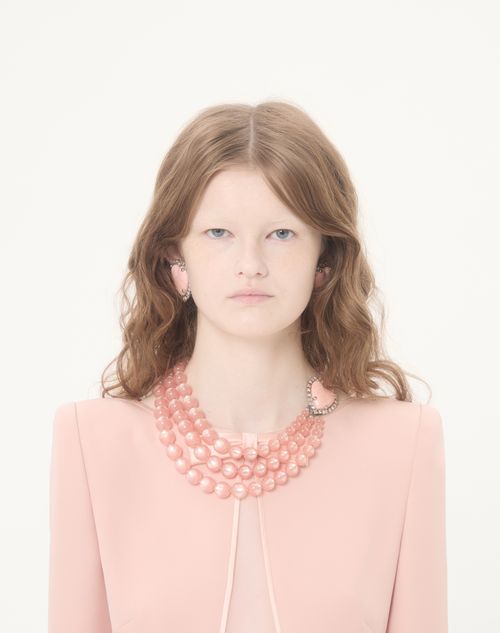 Valentino - Cady Couture Midi Dress With Feathers - Rose - Woman - Dresses