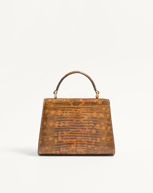 Valentino Garavani - Valentino Garavani Vsling Small Handbag In Tejus With Jewel Logo - Straw/smoked Topaz - Woman - Top Handle Bags