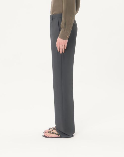 Valentino - Valentino Wool Trousers - Dark Grey - Man - Trousers And Shorts
