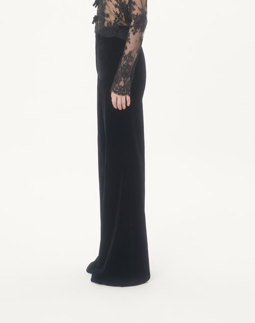 Valentino - Velvet Trousers - Black - Woman - Pants And Shorts