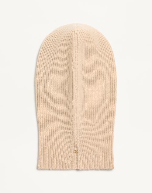 Valentino Garavani - Vlogo Signature Cashmere And Lace Hood - Alabaster - Woman - Hats And Gloves