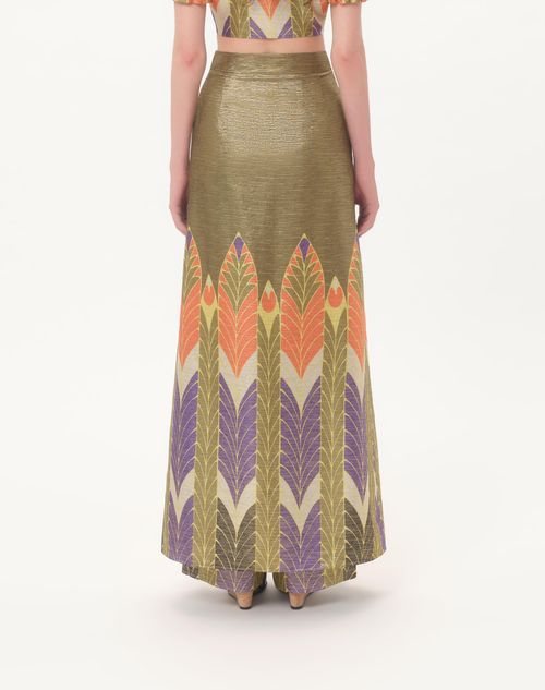 Valentino - Lurex Pants With Voyage Imaginaire Print - Multicolor - Woman - Pants And Shorts