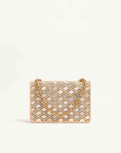 Valentino Garavani - Valentino Garavani Vain Embroidered Shoulder Bag - Champagne - Woman - Shoulder Bags