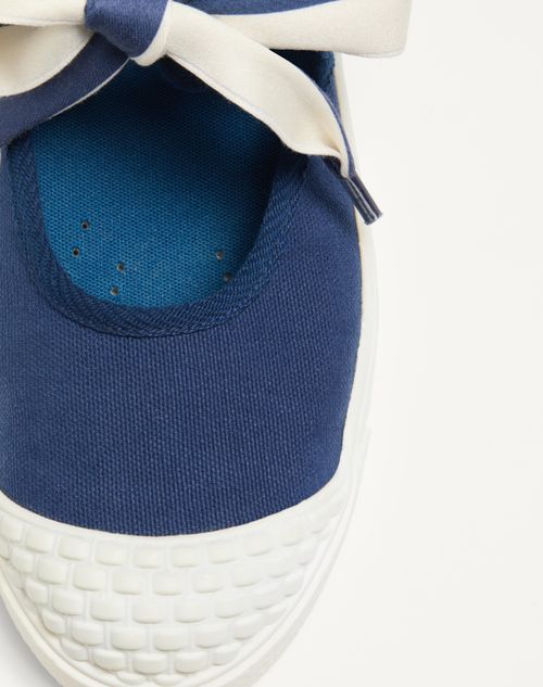 Valentino Garavani - Bay By Bay Ballerina Sneakers In Canvas - Indigo/ivory - Woman - Sneakers