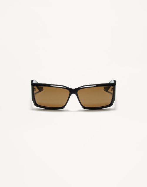 Valentino - Rectangular Acetate Eyewear - Black/yellow - Unisex - Eyewear