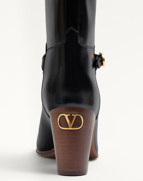 Valentino Garavani - Pattie Calfskin Boot 75mm - Black - Woman - Boots