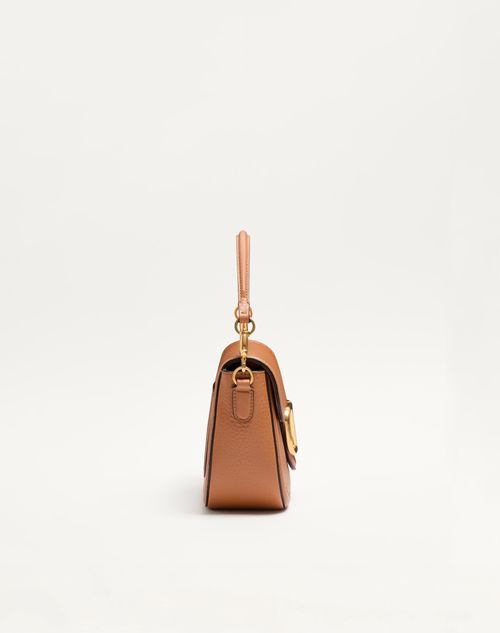 Valentino Garavani - Valentino Garavani Alltime Grainy Calfskin Shoulder Bag - Almond - Woman - Shoulder Bags