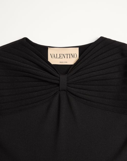 Valentino - Stretch Viscose Dress - Black - Woman - Dresses