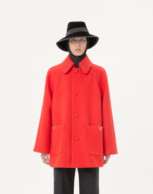 Valentino - ヴァレンティノ ウールドラップ シングルブレスト コート - レッド - メンズ - コート＆ブレザー