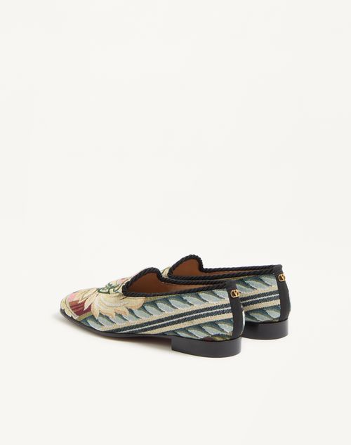 Valentino Garavani - Les Alcôvettes Moccasin In Gobelin Fabric - Multicolor - Man - Loafers And Driver