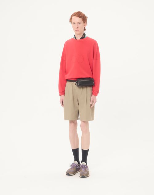 Valentino Garavani - Valentino Garavani Rockstud Calfskin Belt Bag - Black - Man - Belt Bags