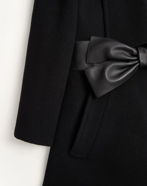 Valentino - Soft Drap Coat - Black - Woman - Coats And Outerwear