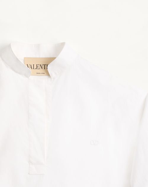 Valentino - Cotton Popeline Top - White - Woman - Shirts And Tops