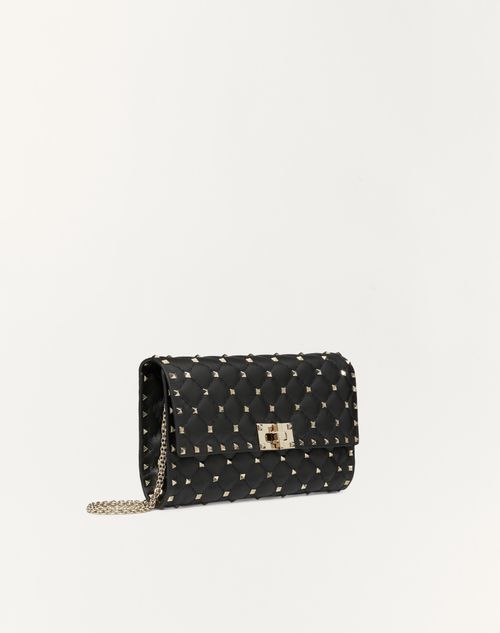 Valentino Garavani - Rockstud Spike Nappa Leather Crossbody Clutch Bag - Black - Woman - Shoulder Bags