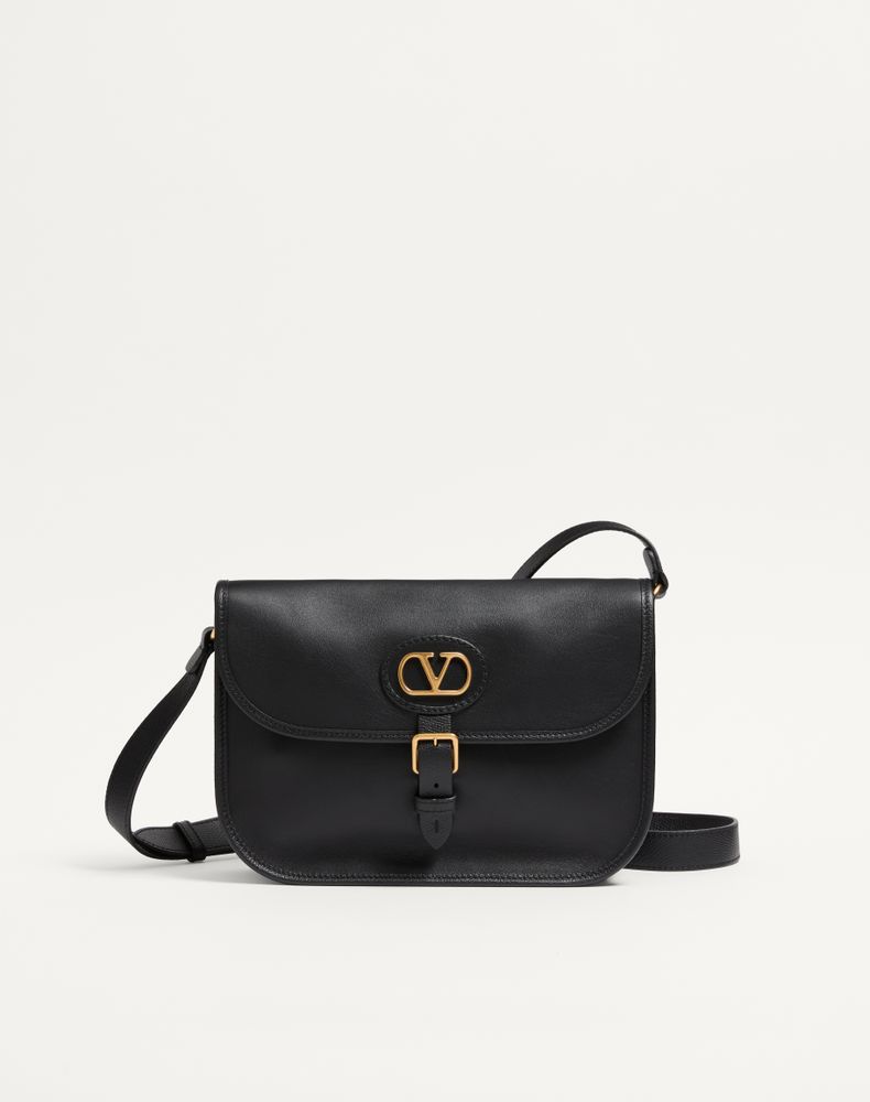 Valentino Garavani Antibes Leather Crossbody Bag Adjustable Strap In Black