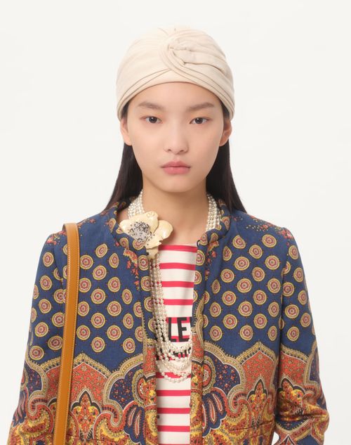 Valentino - Striped Jersey Cotton T-shirt - Ivory/red - Woman - T-shirts And Sweatshirts