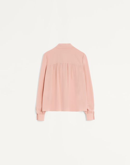 Valentino - Crepe De Chine Shirt - Vintage Rose - Woman - Shirts And Tops
