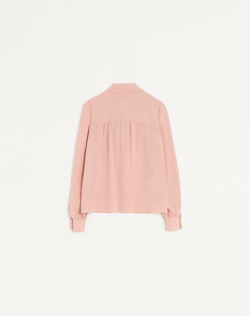 Valentino - Camicia In Crepe De Chine - Rosa Antico - Donna - Camicie E Top