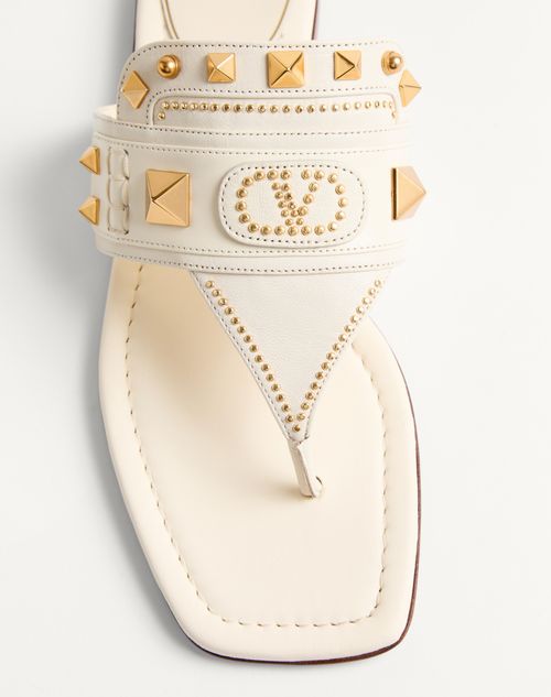 Valentino Garavani - Tongs En Cuir De Chèvre Plaster Caster - Ivoire - Femme - Claquettes Et Tongs