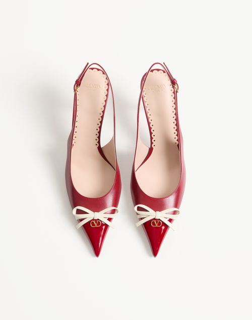 Valentino Garavani - Bepointy Slingback Pump In Patent Leather And Kidskin 80mm - Red/ivory - Woman - Pumps
