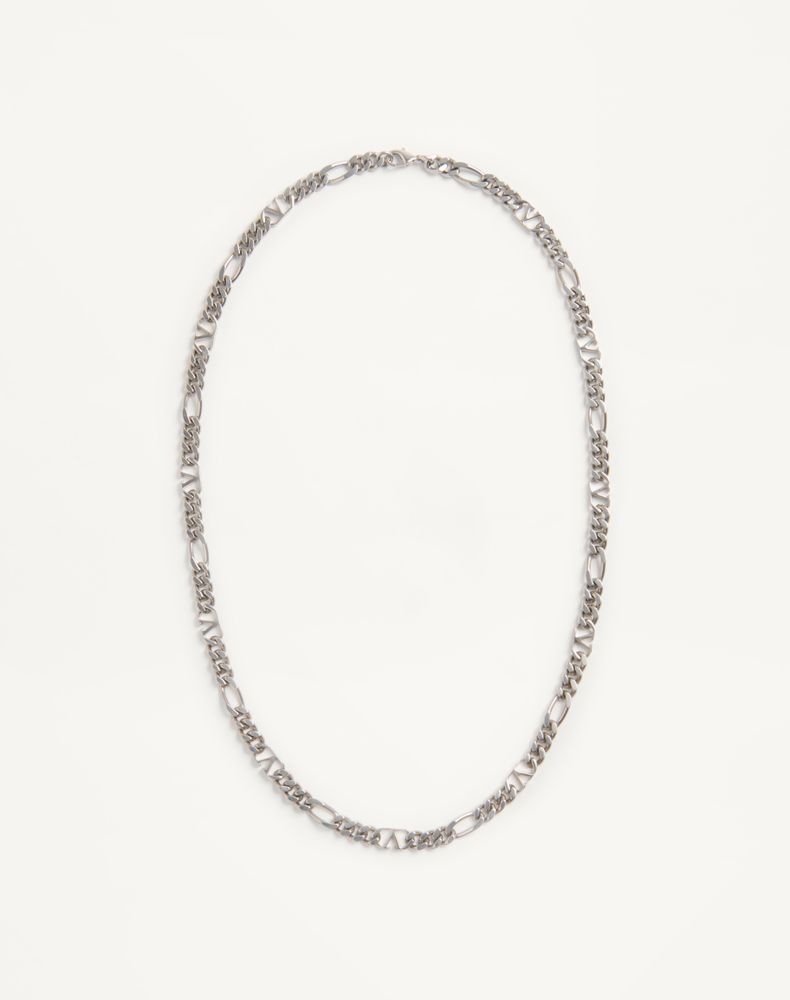 Valentino Garavani Men's Palladium Vlogo Signature Metal Necklace Man Uni