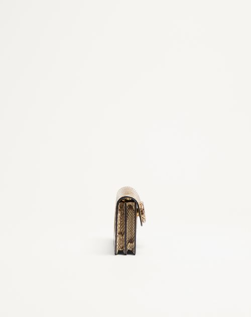 Valentino Garavani - Vlogo Signature Python Chain Wallet - Cream - Woman - Wallets And Small Leather Goods