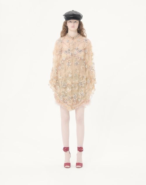 Valentino - Embroidered Tulle Illusion Cape - Multicolor - Woman - Jackets And Blazers