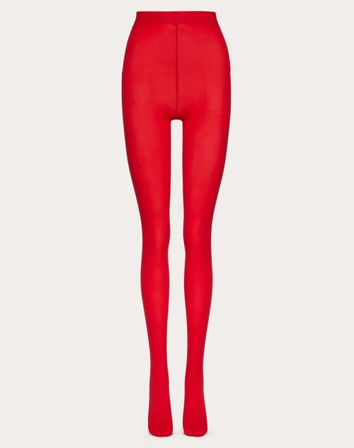 Valentino Garavani Solid Tights In Red