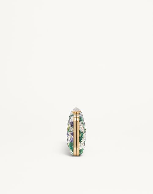 Valentino Garavani - Carry Secrets Minaudiere With Rhinestone Floral Motif - Multicolour/crystal - Woman - Clutches