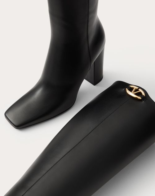 Valentino Garavani - Vlogo The Bold Edition Boot In Calfskin 100mm - Black - Woman - Boots