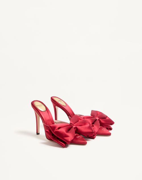 Valentino Garavani - Zapato Bajo Sin Talón Yolande De Satén Con Tacón De 105 mm - Rojo - Mujer - Salones