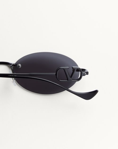 Valentino - Geometric Metal Eyewear - Black/grey - Woman - Eyewear