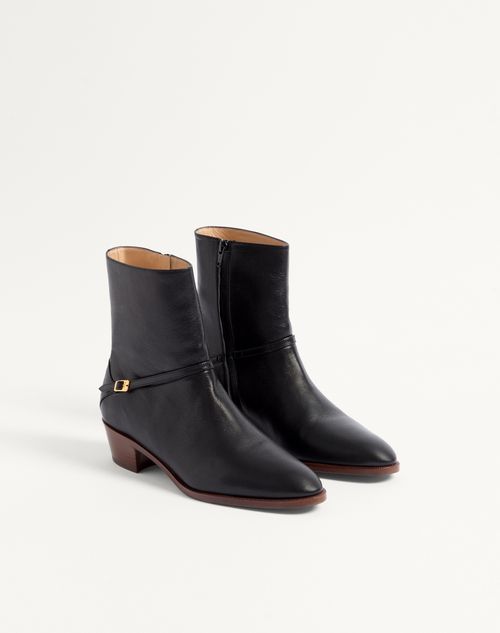 Valentino Garavani - Pat Ankle Boot In Kidskin - Black - Man - Boots
