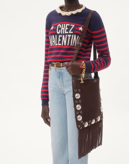 Valentino - Cotton Jumper - Provence Blue/paris - Woman - Knitwear