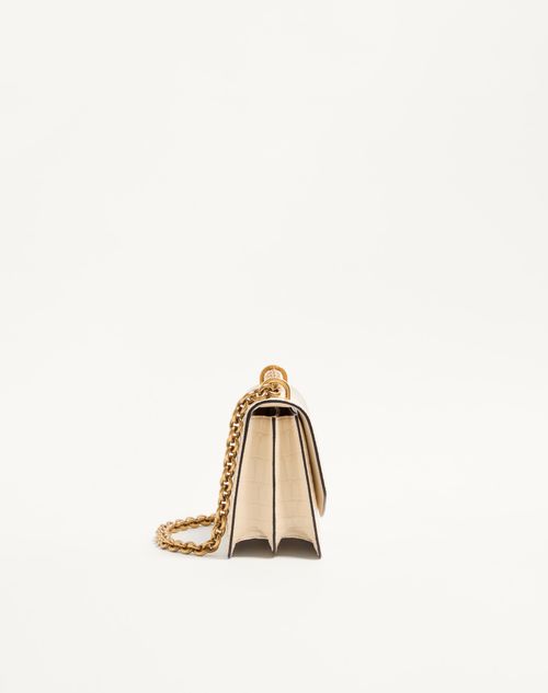 Valentino Garavani - Valentino Garavani Vain Small Shoulder Bag In Crocodile Leather - Butter - Woman - Shoulder Bags
