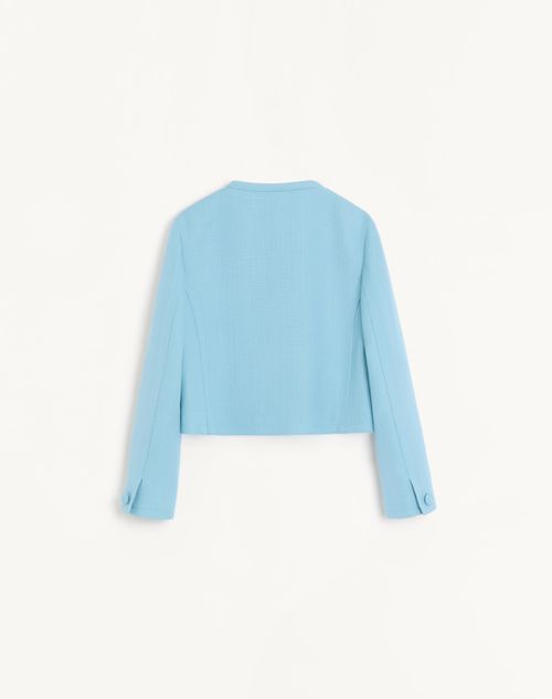 Valentino - Short Canvas Jacket - Pastel Gray - Woman - Jackets And Blazers