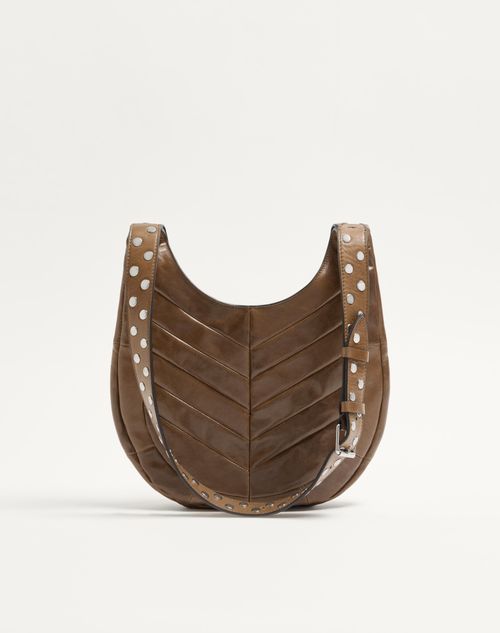 Valentino Garavani - Valentino Garavani Hoboho Small Hobo Bag In Chevron-patterned Nappa Leather - Tundra - Woman - Shoulder Bags