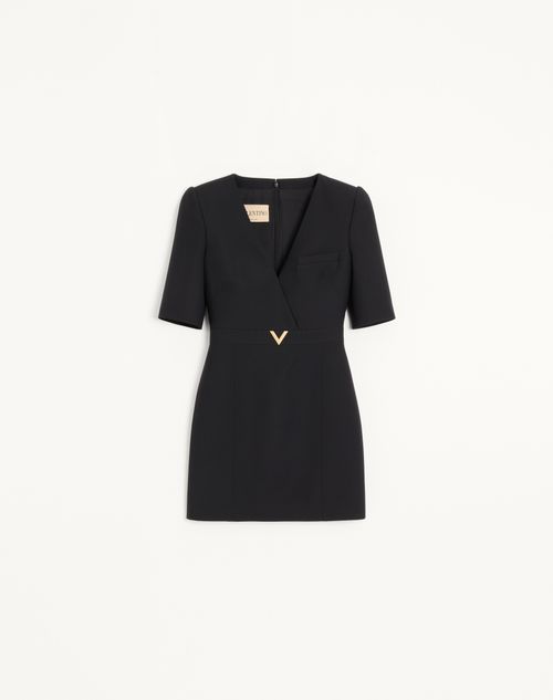 Valentino - Valentino Short Dress In Crepe Couture - Black - Woman - Dresses