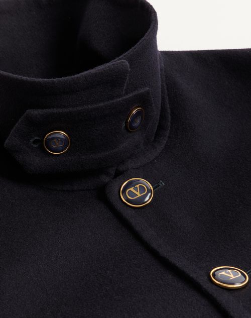 Valentino - Double Wool And Cashmere Bomber Jacket - Night - Man - Outerwear