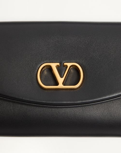 Valentino Garavani - Valentino Garavani Devain Small Nappa Shoulder Bag - Black - Woman - Shoulder Bags