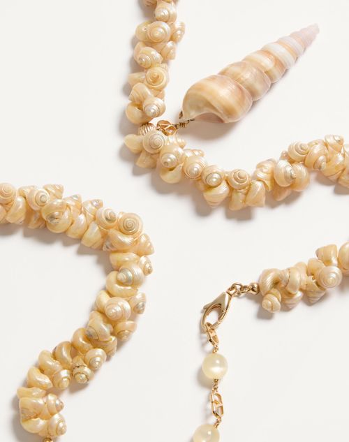 Valentino Garavani - Jardin Aquatique Necklace In Metal And Shells - Gold - Woman - Fashion Jewelry