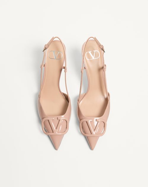 Valentino Garavani - Vlogo Signature Patent Leather Slingback Pump 80mm - Rose Cannelle - Woman - Pumps