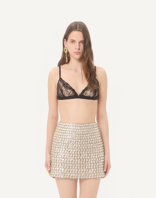 Valentino - Lace Bra - Black - Woman - Shirts And Tops