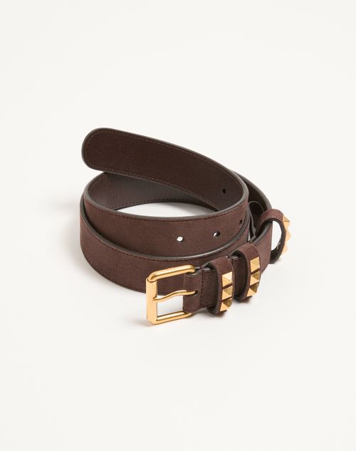 Valentino Garavani - Flaneuse Belt In Suede 30 Mm - Brown - Woman - Belts