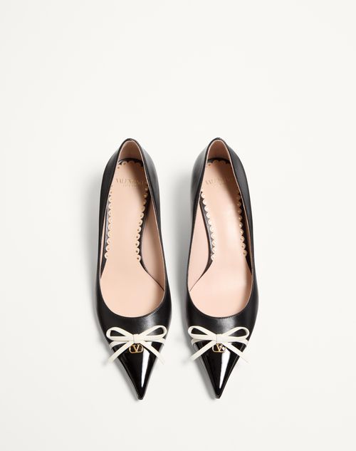 Valentino Garavani - Bepointy Pump In Patent Leather And Kidskin 45mm - Black/ivory - Woman - Pumps And Slingbacks
