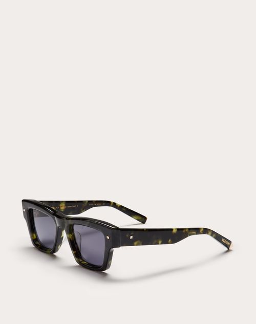 Valentino - Xxii - Rectangular Acetate Frame - Black - Unisex