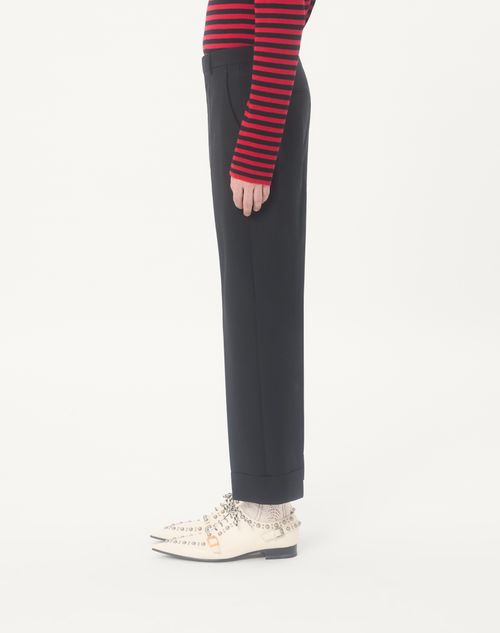 Valentino - Valentino Wool Pants With Cuffs - Black - Man - Pants And Shorts